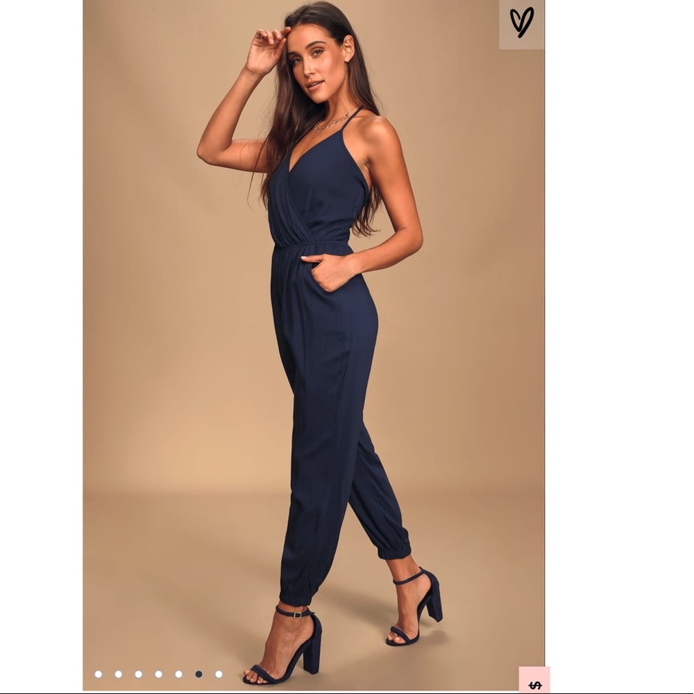 Blue halter Jumpsuit, never worn